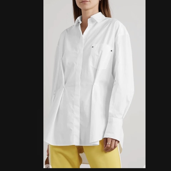 JW Anderson Oversized Pleated Boyfriend Button Down Shirt sz 10 NWT - Picture 3 of 10